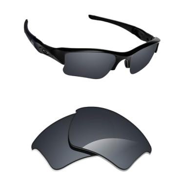 Imagem de Alphax Lentes de reposição polarizadas para óculos de sol Oakley Flak Jacket XLJ OO9009 - Opções, Cromado preto espelhado