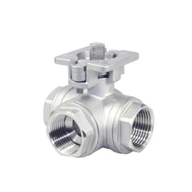 Imagem de Válvula de esfera de aço inoxidável 304 porta L válvula de esfera de três vias rosca interna válvula de esfera de três vias passagem alta tipo T tipo L tipo DN8-DN80 DWBPGVUN(DN8 tipo L)