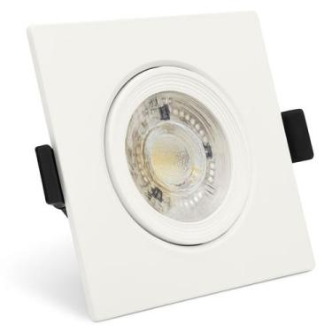 Imagem de Spot Led Direcional Quadrado 7W Branco Quente 3000k Bivolt Embutir Eco