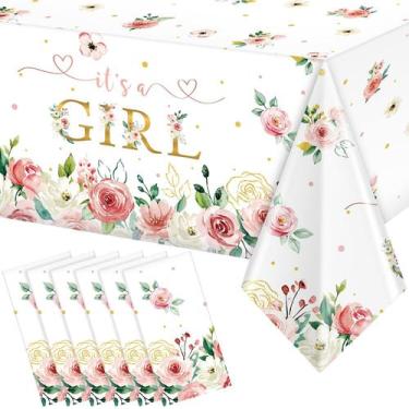 Imagem de Toalha de mesa Pajean Floral Baby Shower 137x274cm Plástico x6