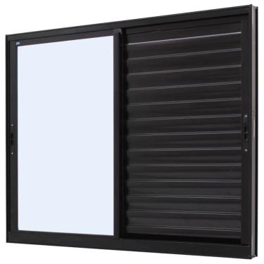 Imagem de Janela Veneziana Caribe 3 Folhas 1,20x1,00m Preta - 1006-5664 - JAP