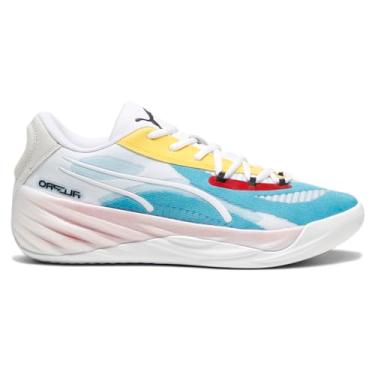 Imagem de PUMA Tênis masculino All-Pro Nitro, Puma Branco/amarelo pelé/água-marinha brilhante, 45