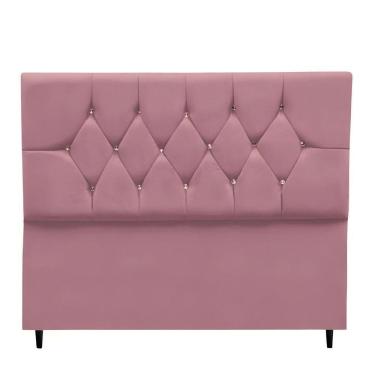 Imagem de Cabeceira Cama Estofada Box Queen 160 Cm Geovana Suede Rosê