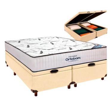 Imagem de Cama Box Bau Begetiza + Colchão Casal High Foam Ortobom