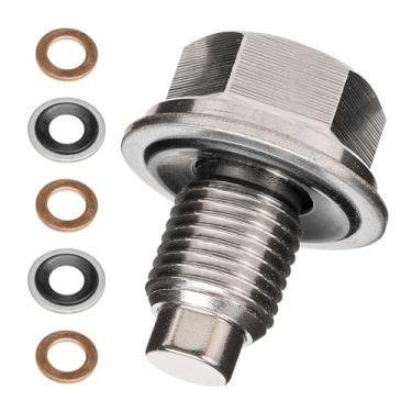 Imagem de Youteer M12X1.25 Bujão de drenagem de óleo magnético de aço inoxidável parafuso de porca de drenagem de cárter de óleo adequado para a maioria dos carros, motocicletas e barcos.