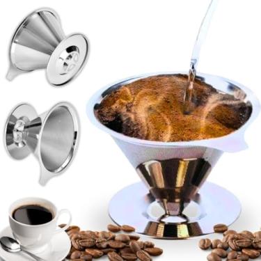 Imagem de Coador de Café em Aço Inox, Filtro Reutilizável, Tamanho Médio 102 - Original