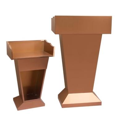 Imagem de Pódio de metal, mesa de pódio com gaveta, suporte de púlpito de igreja de aço inoxidável, pódio, à prova d'água e não enferruja, palestras e pódios com defletor alto para sala de aula, conferência