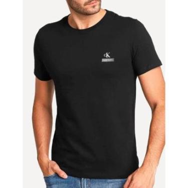 Imagem de Camiseta Calvin Klein Jeans Masculina Rubber CK NY Chest Preta-Masculino