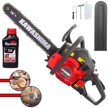 Imagem de Motorsserra Kawashima KCS-420S À Gasolina Motor 2T 42cc Motosserra Com Sabre 16’` de Fácil Manuseio Ideal Para Todos os Trabalhos + 1 ÓLEO TOYAMA 2T