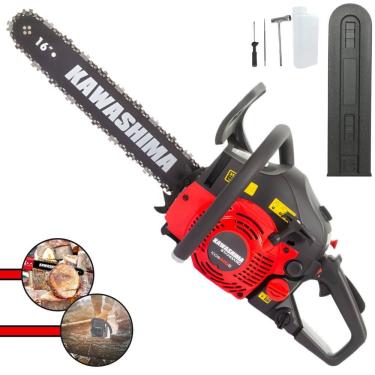 Imagem de Motosserra À Gasolina Kawashima KCS420S Profissional Motor 2 Tempos 42cc Com Sabre 16’` Carcaça de Alumínio e Sistema Antivibratório