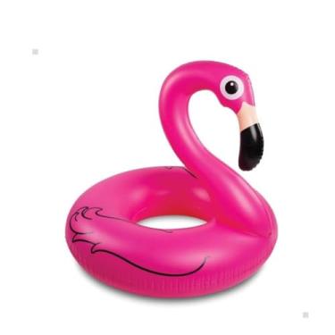 Imagem de Boia Inflável Rosa Flamingo Gigante 120cm Circular Grande para Piscina Verão Praia Lazer