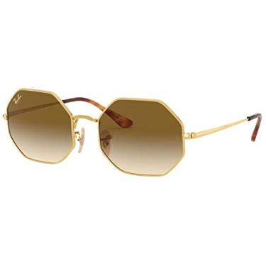 Imagem de Óculos de Sol Ray-Ban Octagon 0RB1972 914751 Tam 54 / Ouro - Lentes Marrom Gradiente