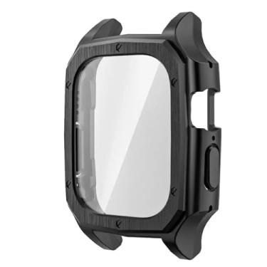 Imagem de MGTCAR Capa para pc filme temperado para apple watch ultra 1 2 capa 49mm protetor de moldura para iwatch série 8 ultra 49mm(Black)