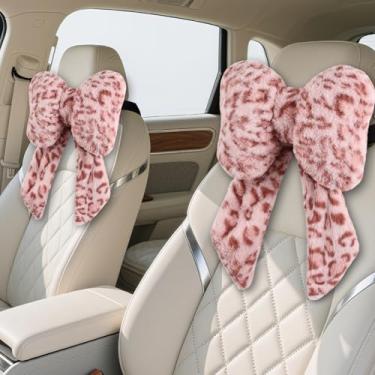 Imagem de iHUFeather Pacote com 2 almofadas de encosto de cabeça para carro, confortável, macia, almofada de descanso de cabeça, travesseiro de pescoço para dirigir no escritório e decoração de interiores de