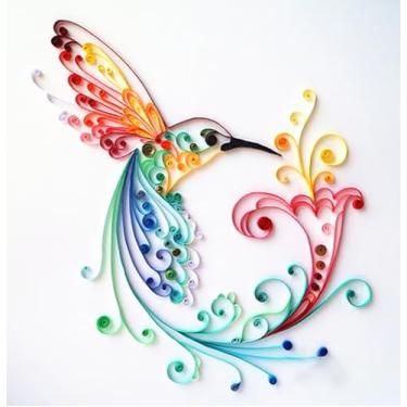 Imagem de Kit de quilling de papel para pássaros, artesanato para adultos, ótimo para oficina de artesanato DIY, decoração de casa, presente de aniversário, interação com amigos adultos. É adequado para adultos