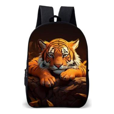 Imagem de Mochila Escolar Simples Avulsa Tema Tigre Realista Feroz - Use Nerd, M