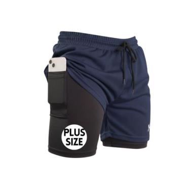 Imagem de Short 2 em 1 Plus Masculino Esportivo para Academia e Treino - Lelsam,