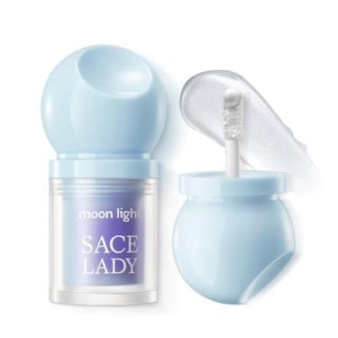 Imagem de SACE LADY Maquiagem iluminadora, iluminador líquido misturável e de longa duração, creme 3D natural para olhos e lábios (brilho prateado, 3,7 g)