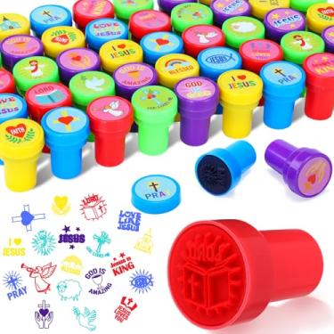 Imagem de Yexiya 100 Pcs Christian Bible Stampers Mood Expressions and Comments Photosensitive Teacher Review Stamps Bulk Education Review School Prizes Supplies and Party Favors
