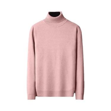 Imagem de Suéter Masculino Slim Fit De Manga Longa Com Gola Alta Casual Streetwe