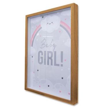 Imagem de Quadro Cofre Porta Objetos Maternidade Baby Girl - TaColado, 80 x 120c