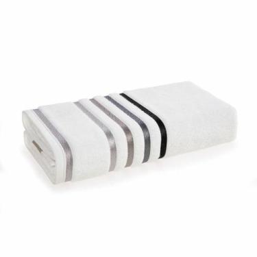 Imagem de Toalha de rosto Lumina Fio Penteado MAX Karsten, Branco/ Cinza