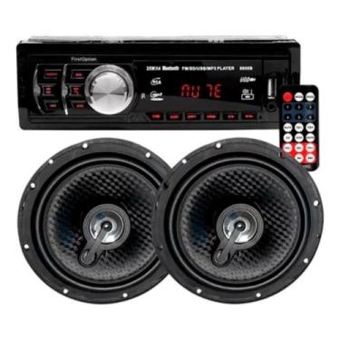 Imagem de Kit Radio MP3 Player Automotivo SD Bluetooth Pendrive USB FM + Par Alt