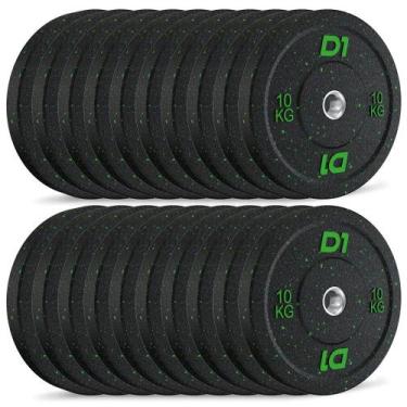 Imagem de Kit 20 Anilhas Olímpica Bumper Cross Training de Borracha Hi Temp 10kg