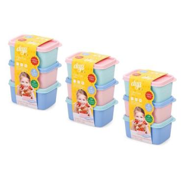 Imagem de Kit 9 Potinhos Hermético Congelar Papinha Tempero Alimento - Dup