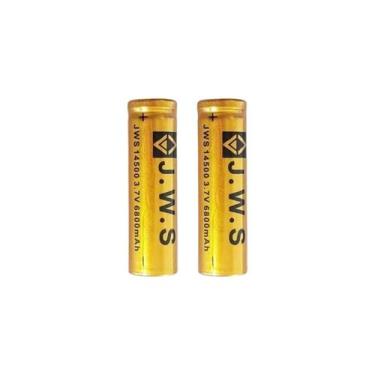 Imagem de 2 Bateria Recarregável Jws 14500 3.7 6800mah Lanterna Tática
