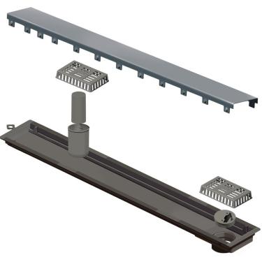 Imagem de Ralo Versatile Tampa Inox Escovado Linear 75cm