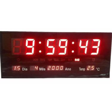 Imagem de Relógio De Parede LED Digital Temperatura Calendário Pequena