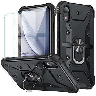 Imagem de Capa para iphone XR (2 protetores de tela de vidro temperado), iphone XR Case (preto)