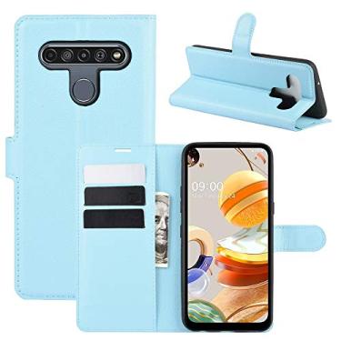 Imagem de HONGYAN Capa de telefone Para LG K61 Litchi Texture Capa Protetora Horizontal Flip com Suporte e Slots de Cartão e Carteira Capa protetora