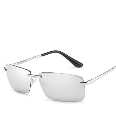 Imagem de Óculos de sol polarizados sem aro polarizados para homens com design de espelho all-fit Alloy Frame Óculos de proteção para dirigir Uv400 5
