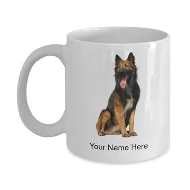 Imagem de Caneca de café personalizada Purebred-Belgian-Shepherd para amantes de raças puras, belgas e pastores, ideias para meninos e meninas - Caneca de café de 325 ml