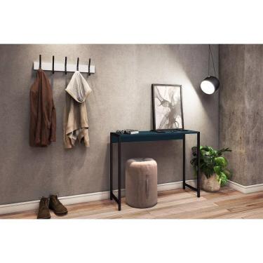 Imagem de Aparador Estante Estilo Industrial Metalão E Mdf 94cm Azul Petróleo