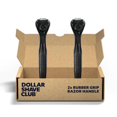Imagem de Dollar Shave Club | Alças de substituição da série Club | Pacote com 2 (somente alças), aderência pesada de metal e borracha, fácil de segurar, acabamento preto liso, não compatível com lâminas de barbear heritage