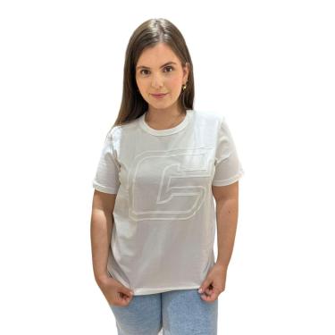 Imagem de Camiseta Fem Colcci - Off Shell Branco G-Feminino