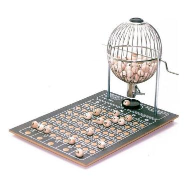 Imagem de Jogo De Bingo Globo De Metal Tabuleiro Em Madeira N°1 Preto