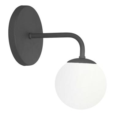 Imagem de Arandela Luminária Parede Bolinha Globo Vidro Lavabo Preto
