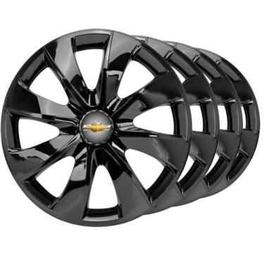 Imagem de Kit Calota Prime Aro 14 Preta Para Celta Corsa Montana Chevette Monza 