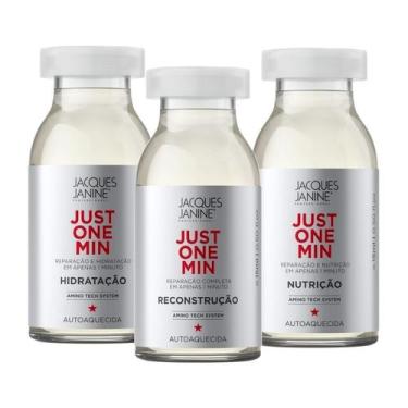 Imagem de Kit Jacques Janine Just One Min 3 Ampolas Cronograma Hidratação Nutriç