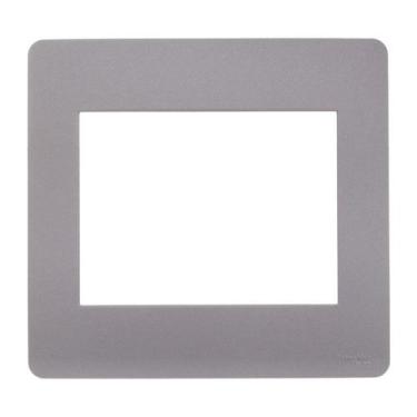 Imagem de Placa 4x4 6 Módulos Axis Grey Orion Schneider, Cinza