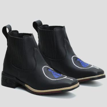 Imagem de Botina Bota Country Texana Feminina Bico Quadrado Bordado Terço - GENE