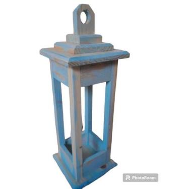 Imagem de Lanterna Média em Madeira Rústica para decoração - Ferronato Madeiras,