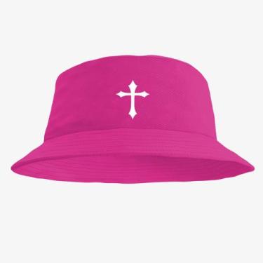 Imagem de Boné Chapéu Bucket Hat Estampado Cruz - MP Moda Masculina, Único, Pink