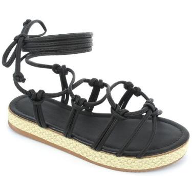 Imagem de Sandália FlatForm de Amarrar com Solado de Corda Amarração Verão Macer