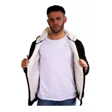 Imagem de Blusa Frio Moletom Ziper Preto Com Forro Lã De Carneiro - Red Route, 1