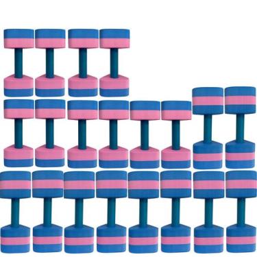 Imagem de Kit 10 Pares Halteres Aquáticos Em EVA P 1-2kg M 2-3kg Azul/Rosa Dafoc